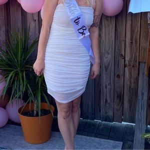 SHEIN bodycon white scrunch dress